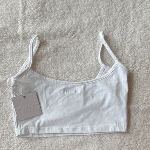 Meshki White Cropped Tank Top